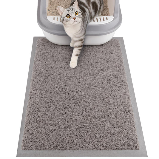 ondware Cat Litter Mat, 20x15 in Litters Box Mat Waterproof Non-Slip Easy to Clean Washable Trapping Mat for Kitty(Gray)