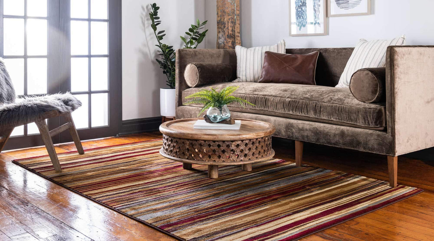 Unique Loom Barista Collection Area Rug - Icatu (4' 1" x 6' 1" Rectangle, Beige/ Brown)