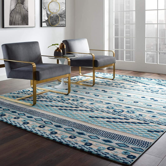 Vintage Floral Persian Medallion Indoor/Outdoor Area Rug