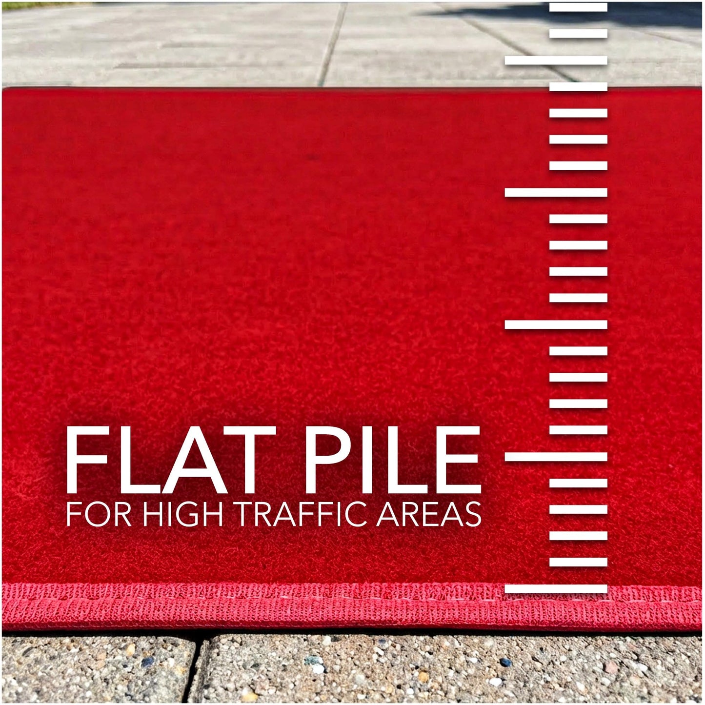 KOECKRITZ Valdosta Indoor Outdoor Rug 4' x 8' UV Resistant Olefin Carpet, Lightweight 3/16" Thick Rug for Patio, Deck, Porch, Balcony, Gazebo or Dock - Bright Red