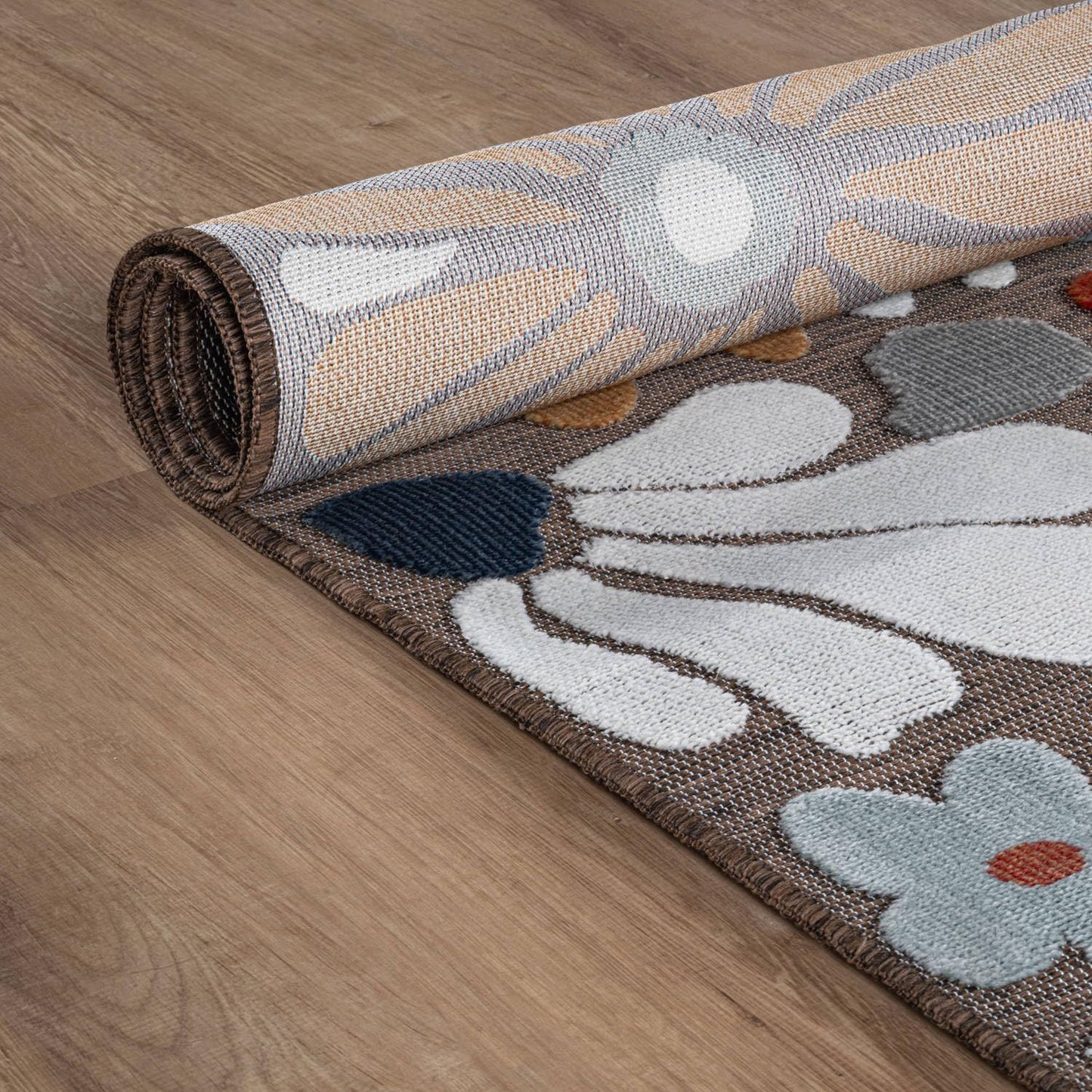 Beverly Rug Outdoor Rug 8x10 Modern Floral Tropical Area Rugs for Outdoor and Indoor Patio Easy to Clean Non Shedding Living Room Porch Garden Washable Outside Carpet (8 x 10 Terracotta)