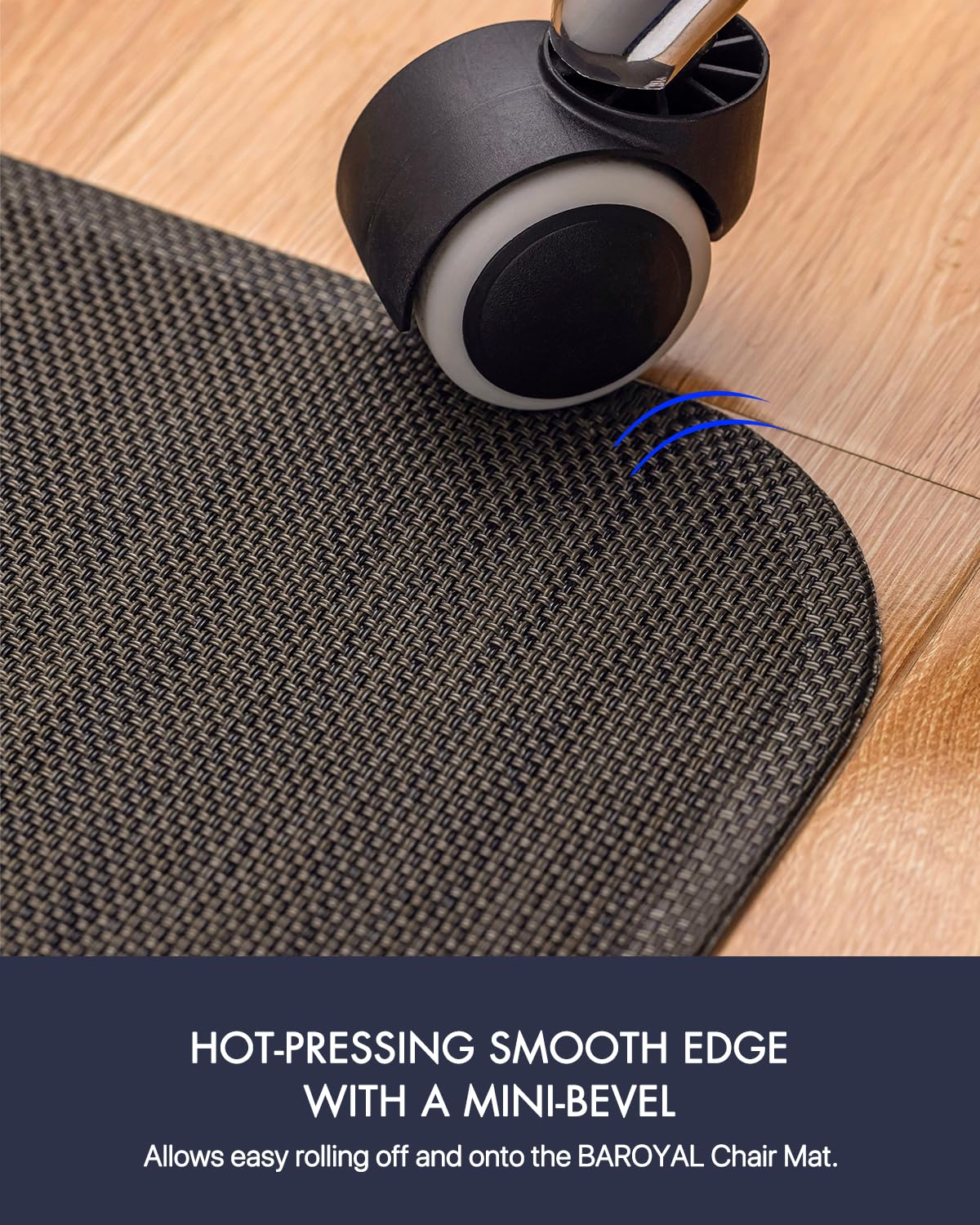 BARoyal Office Chair Mat for Hardwood Floor Under Desk Computer Rolling Chair Mat for Wood/Tile Floor Non-Slip Heavy Duty Desk Rug PVC Plastic Hard Floor Protector 30"x 48" (Espresso)