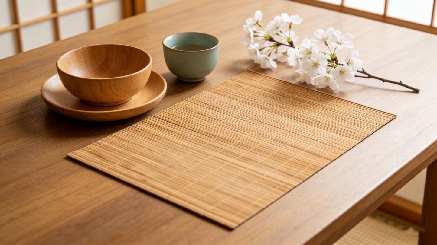 Metany Dining Table Placemat, Heat-Resistant Place Mat Stain Resistant Anti-Skid Washable Bamboo Table Mat Placemat Kitchen Table mat