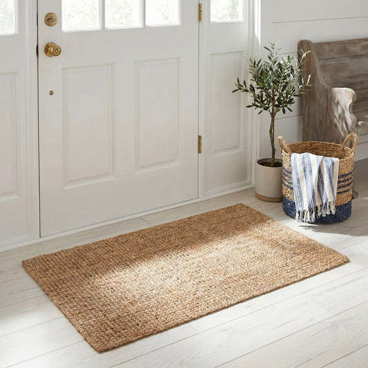 SAFAVIEH Natural Fiber Collection Accent Rug - 2'3" x 4', Natural, Handmade Farmhouse Jute, Ideal for High Traffic Areas in Entryway, Living Room, Bedroom (NF730C)