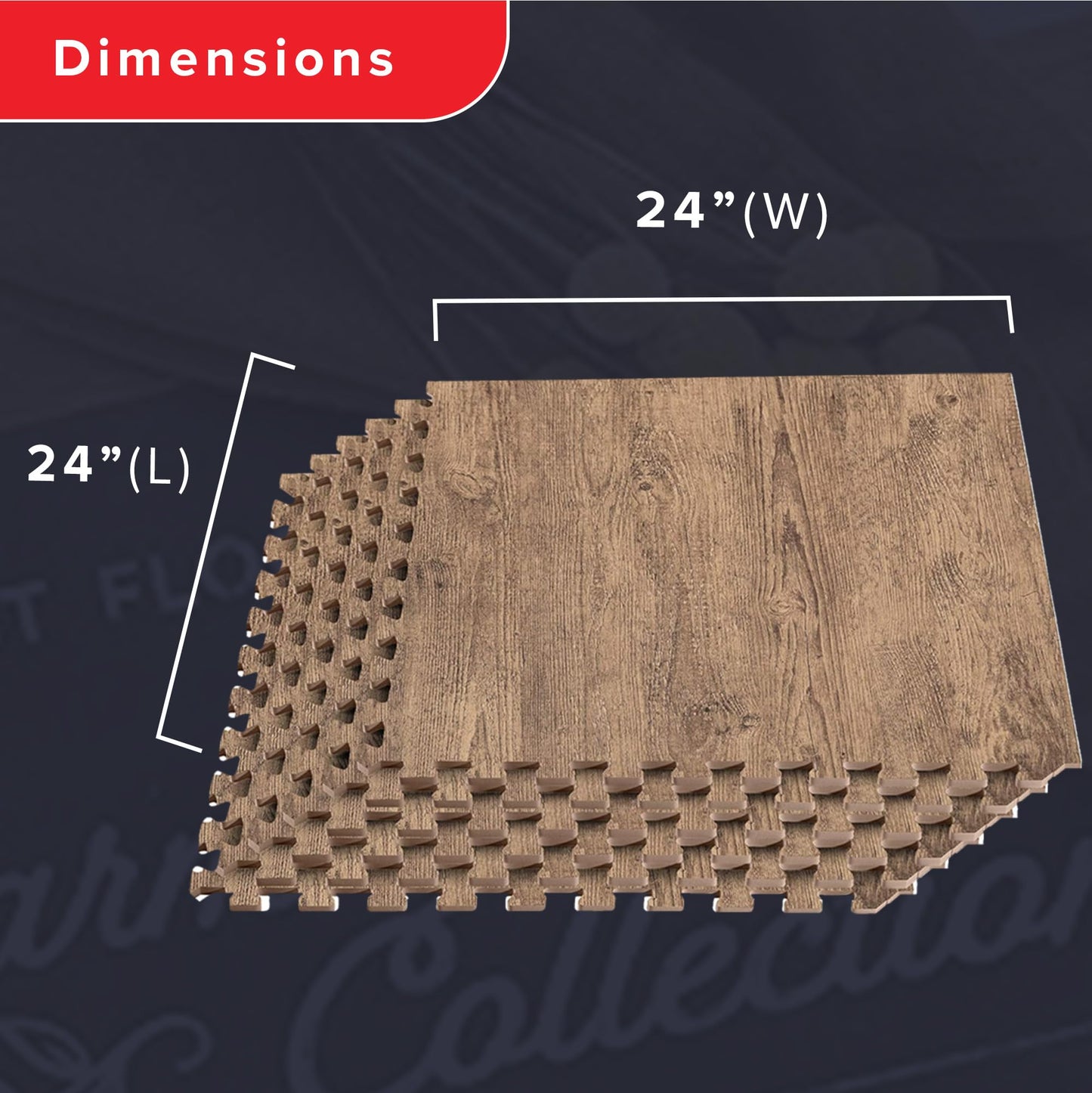 Forest Floor Farmhouse 3/8 Inch Thick Printed Foam Tiles, Premium Wood Grain Interlocking Foam Floor Mats, Anti-Fatigue Flooring – Stylish Flooring Solution