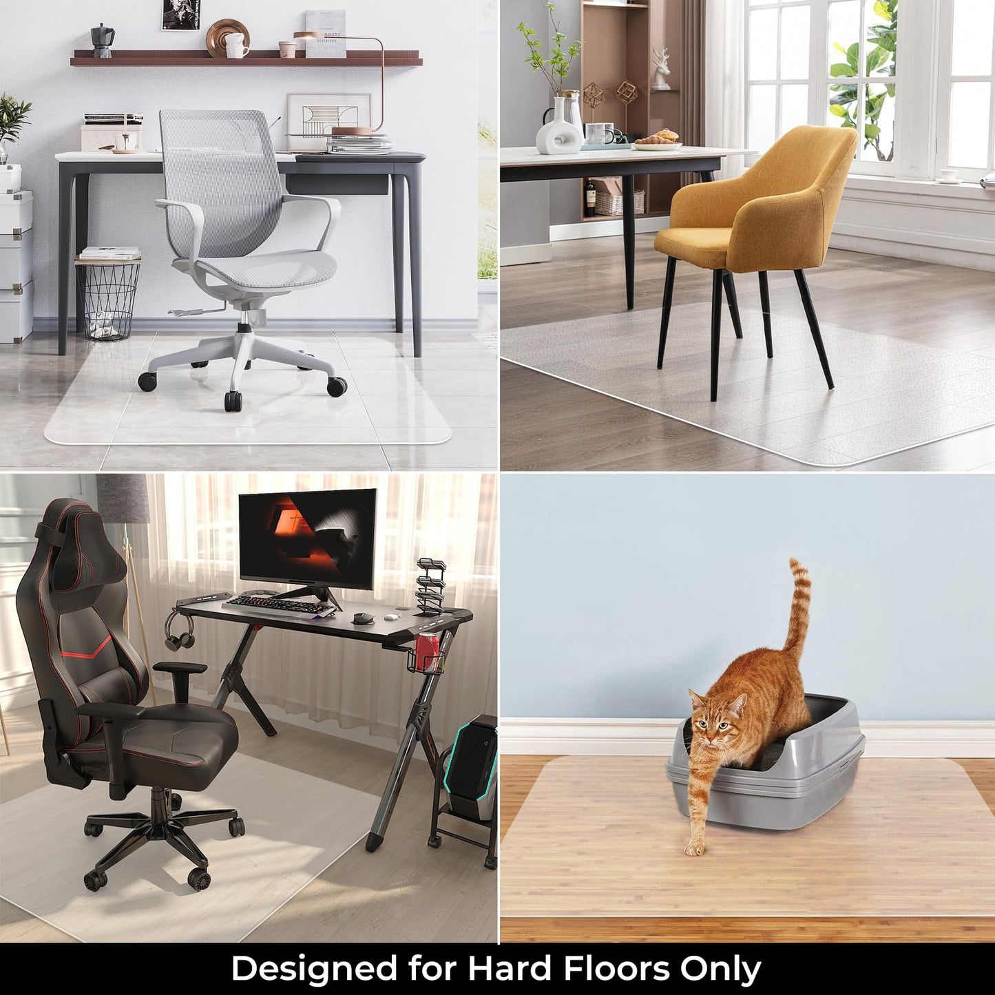 Office Chair Mat for Hard Wood Floors 36"x47" Heavy Duty Floor Protector Easy Clean