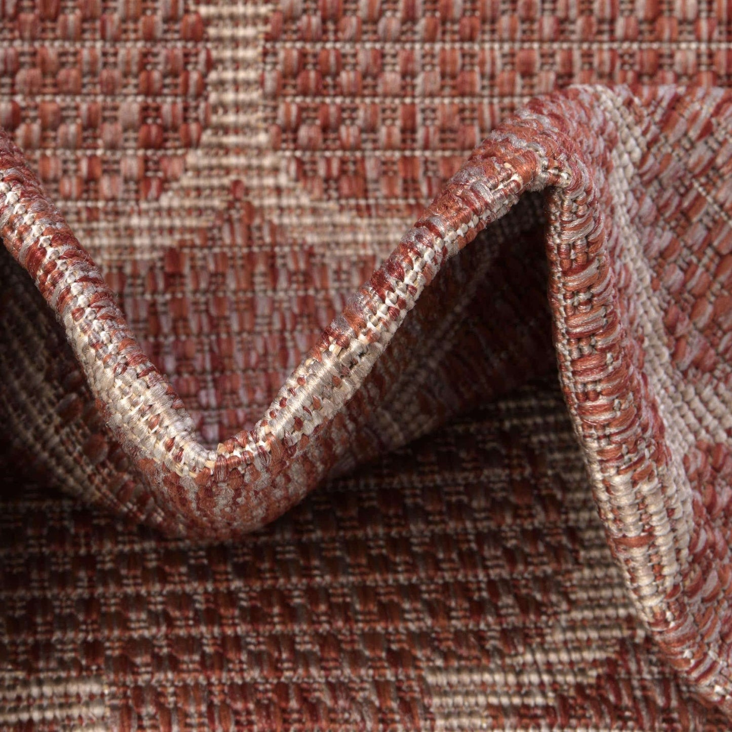 Unique Loom Outdoor Trellis Collection Area Rug - Trellis (Round 13' 0" x 13' 0", Rust Red/ Ivory)