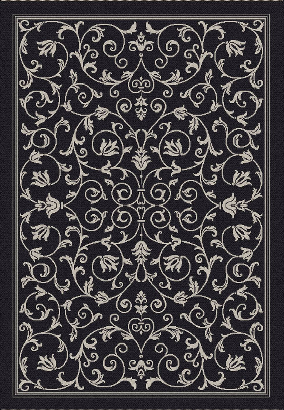 SAFAVIEH Washable Rug Outdoor Courtyard Collection - 4' x 5'7", Black & Sand, Non-Shedding & Easy Cleaning, Ideal for Patio, Backyard, Mudroom (CY2098-3908)
