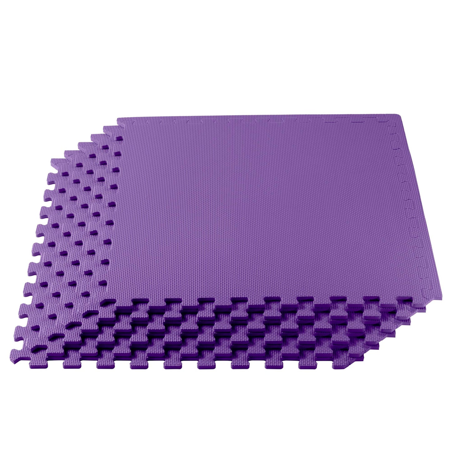 We Sell Mats 1/2" Thick Multipurpose EVA Foam Exercise Floor Mat, Interlocking Tiles, Anti-Fatigue for Home or Gym, 24 in x 24 in, 4 Tiles, Purple