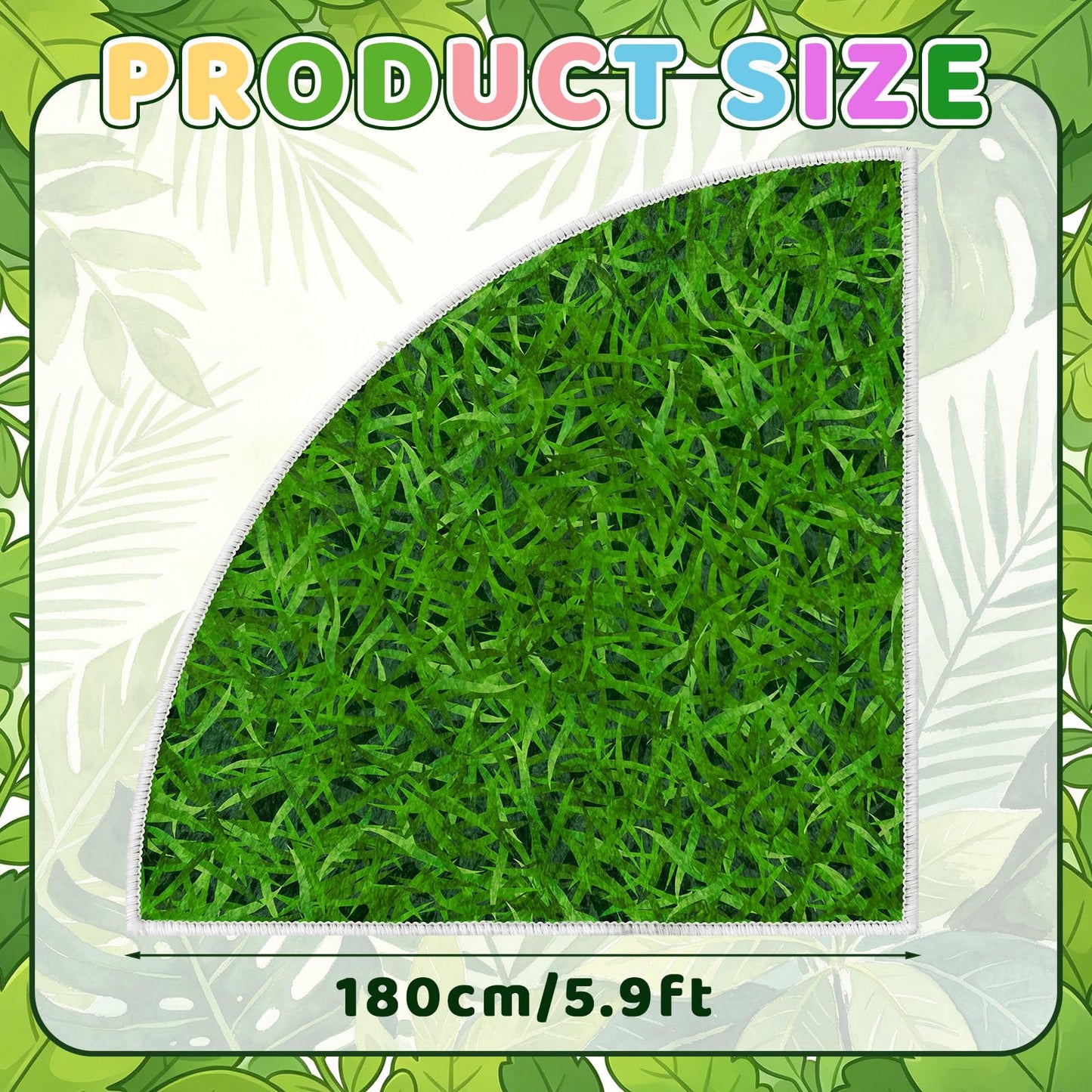 Klyyo Clyro 5.9 ft Classroom Quarter Circle Rug Non Slip Grass Carpet Reading Corner Rug for Elementary Preschool Daycares School Calming Corner Home Bedroom Playroom Decor