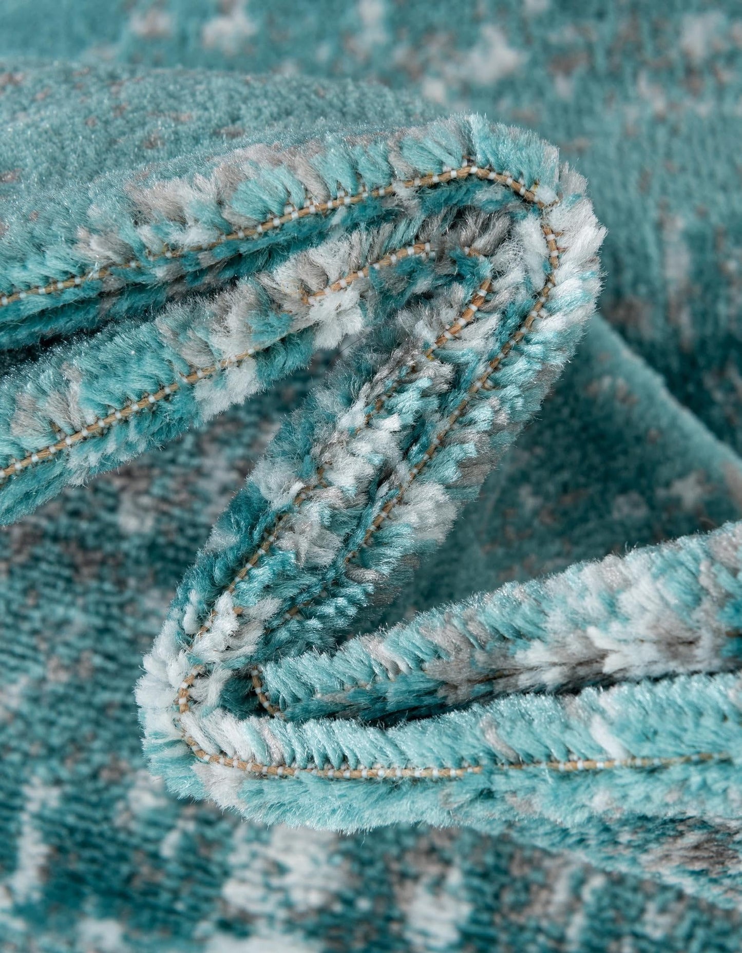 Unique Loom Sofia Collection Area Rug - Casino (6' 1" Square Turquoise/Ivory)