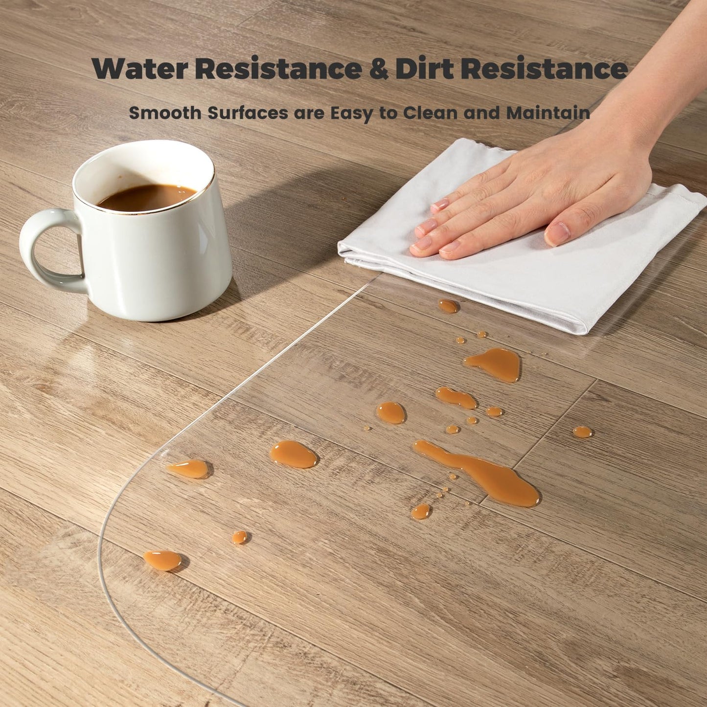 Yecaye Office Chair Mat for Hardwood Floor, 36" x 48" Clear Computer Desk Chair Mat, PVC Heavy Duty Floor Protector for Rolling Chairs, 0.07''(1.7mm) Thick Floor Mat (Transparent, 36" x 48")