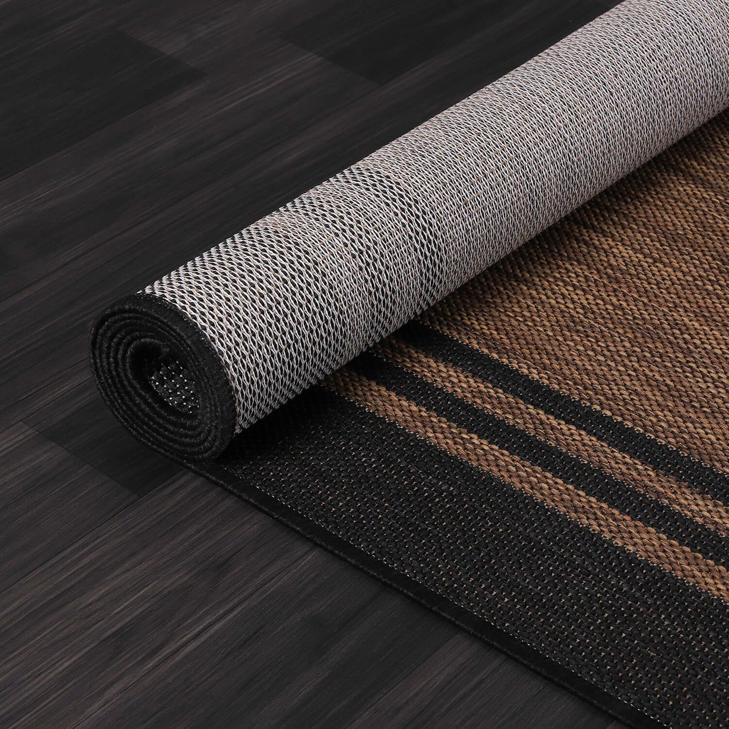 Luul Home Bordered Outdoor Rug 8x10 Washable Outside Carpet for Indoor Patio Porch Waterproof Easy Cleaning Non Shedding Area Rugs Nut Brown 8 x 10
