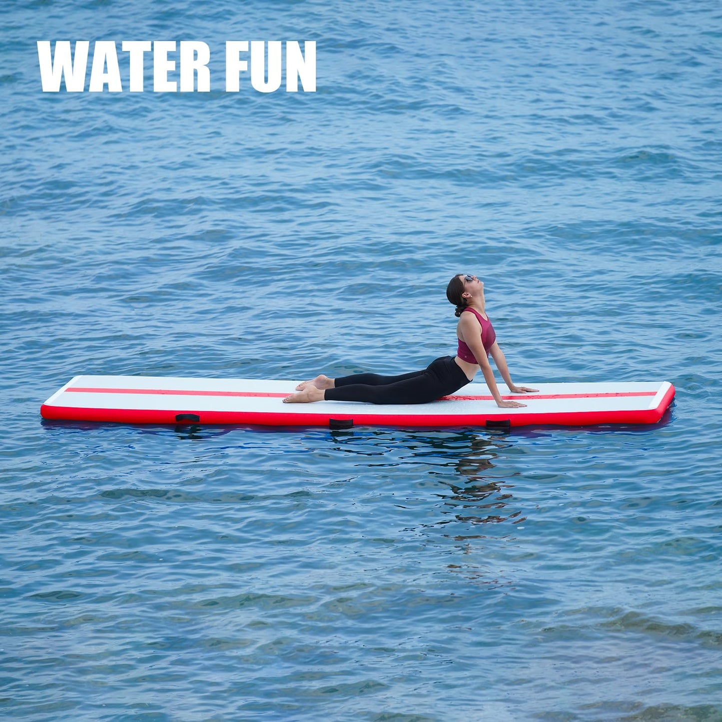 FunWater Inflatable Gymnastics Mat 10ft/13ft Tumble Track Tumbling Mat 4in Thick Gymnastic Mats for Kids with Electric Pump for Home Use/Training/Cheerleading/Gym/Yoga (PINK, ‎13'*39"*4")