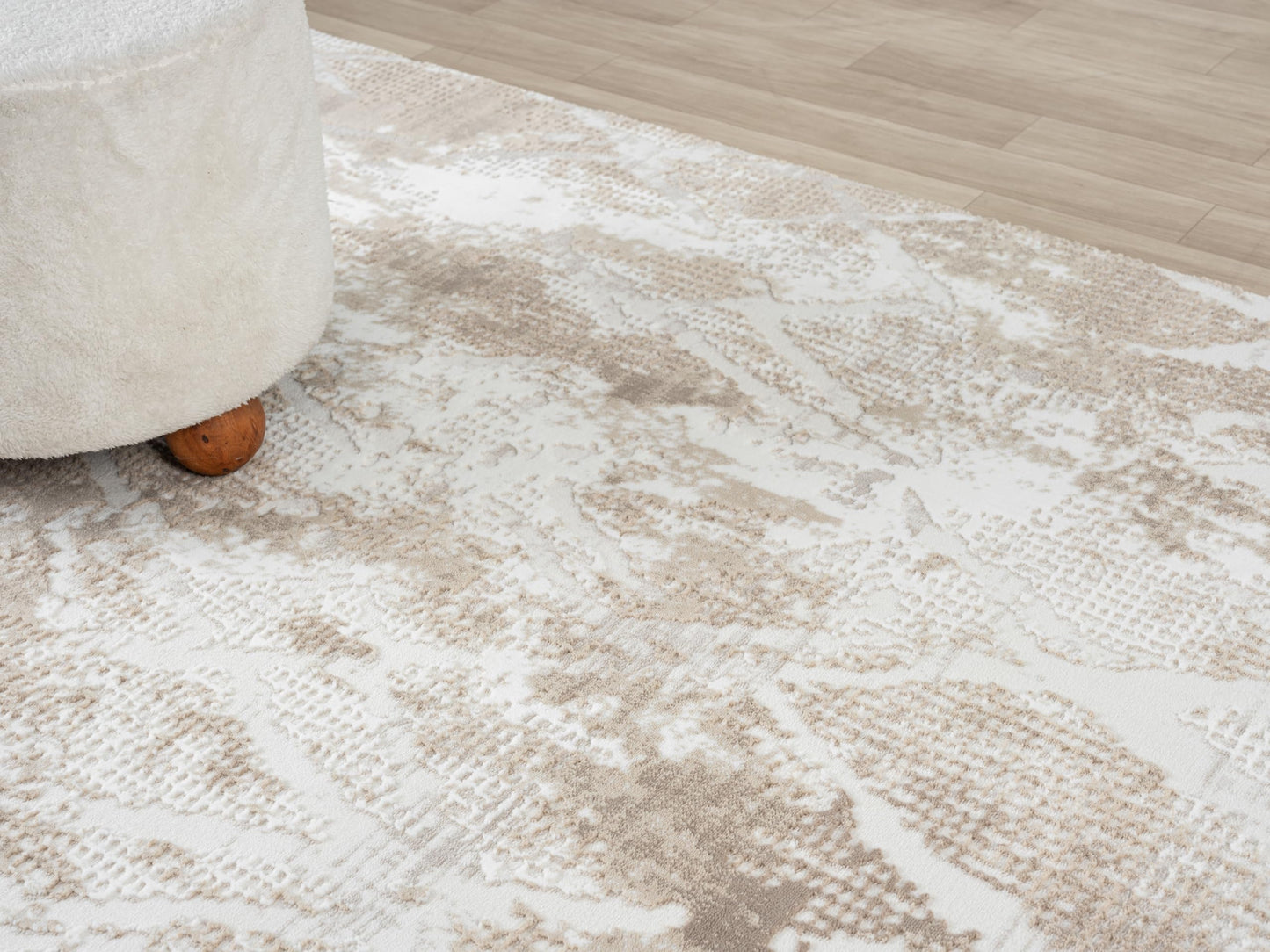 RUGGERRUGS Adel Modern Area Rug for Living Room, 8x10 Rustic Distressed Abstract Large Beige Neutral Rug, Medium Pile Stain Resistant Carpet for Bedroom, Dining Room or Kitchen (8' x 10', Beige)