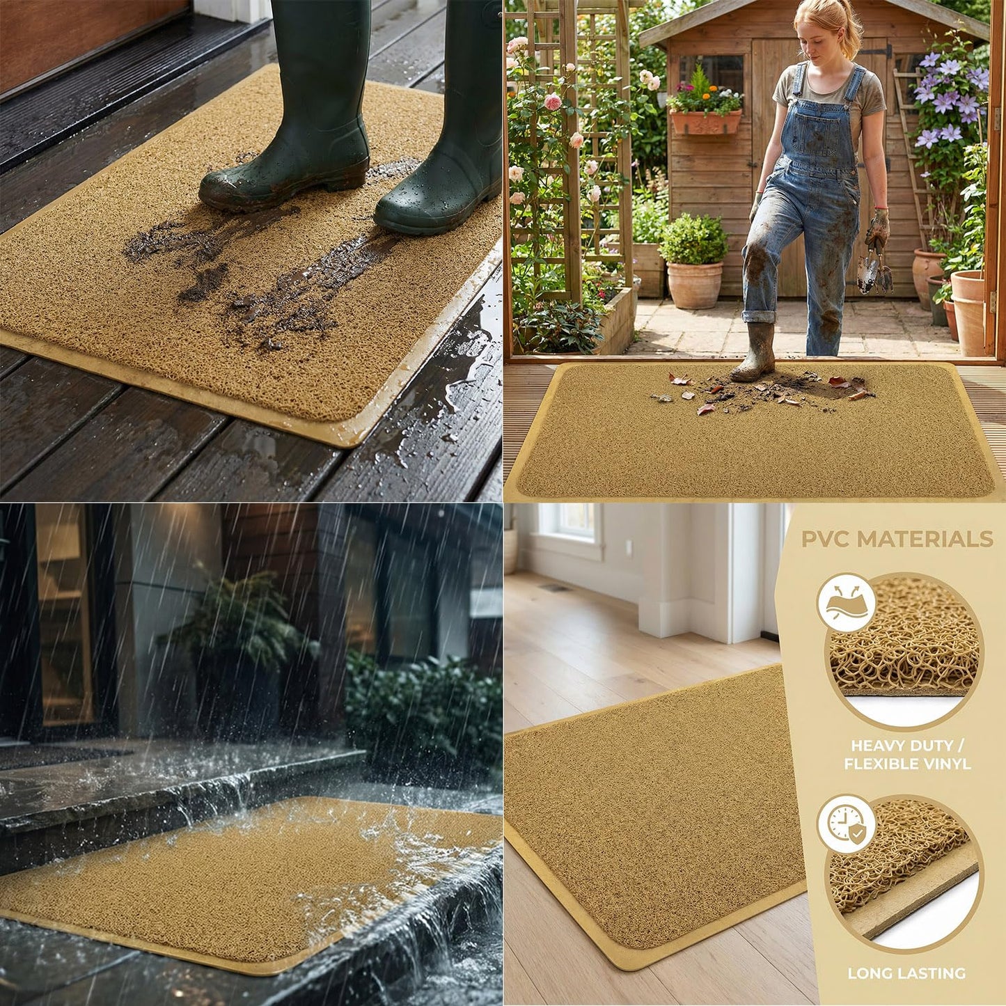 YZCZ Funny Doormat for Entrance Way Indoor/Outdoor Front Door/Patio Anti-Slip & Heavy Weather Resistant Rugs House Warming Novelty Gift Mat 36"x24" (Cute Shoes Take Them Off)