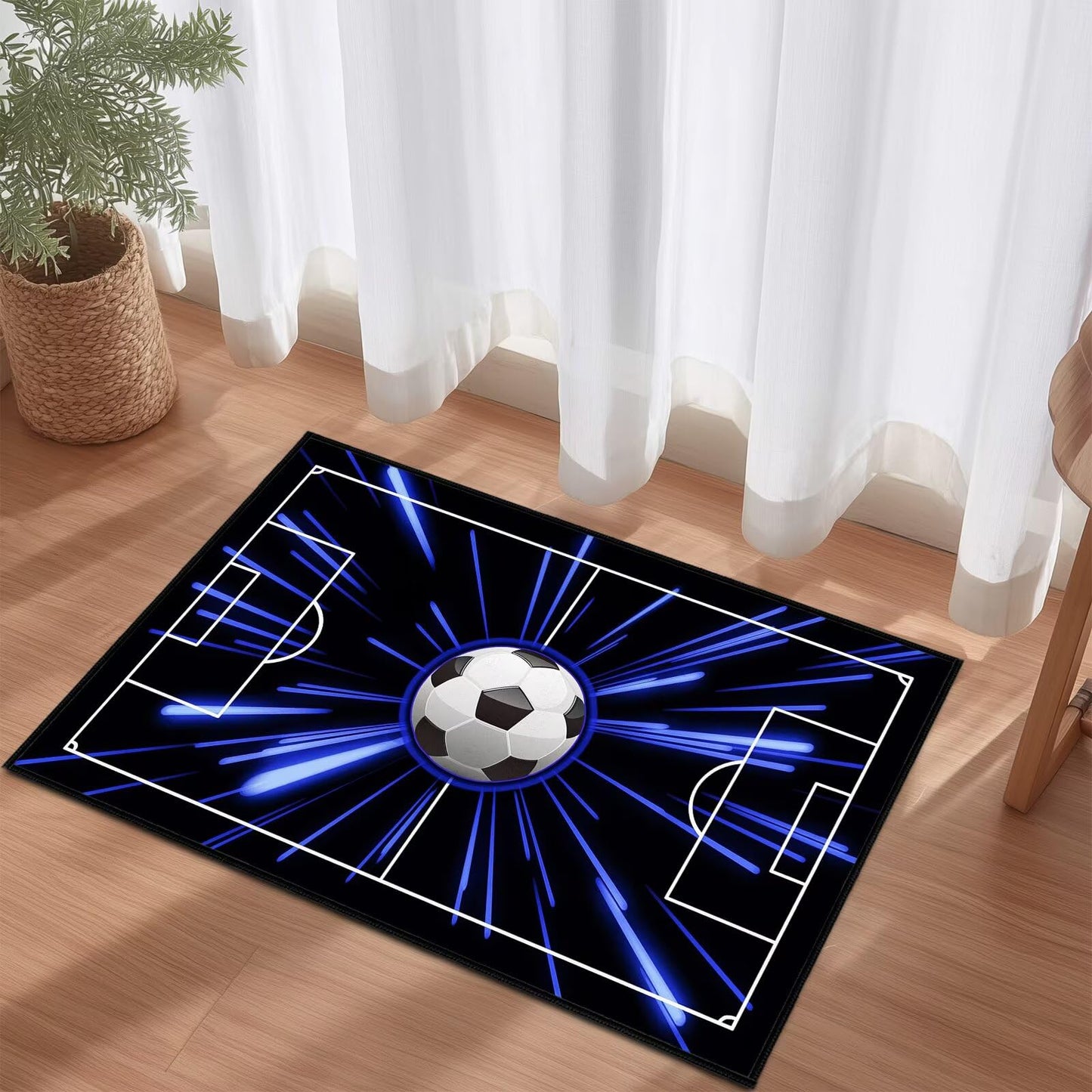 Soccer Rug for Boys Bedroom,Sport Area Rug for Entryway 2x3 Washable Rugs Sports Throw Rug Ultra Thin Entry Rugs Non-Slip Entrance Indoor Mat Floor Carpet for Front Door,Bedside,Bathroom,Game Room