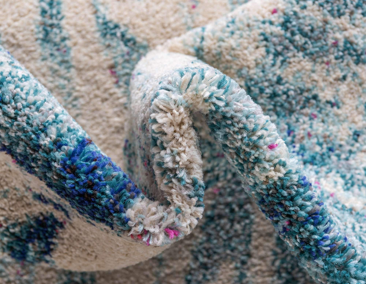 Unique Loom Positano Collection Coastal Modern Coral Lobster Shells Light Blue Area Rug (8' x 10')