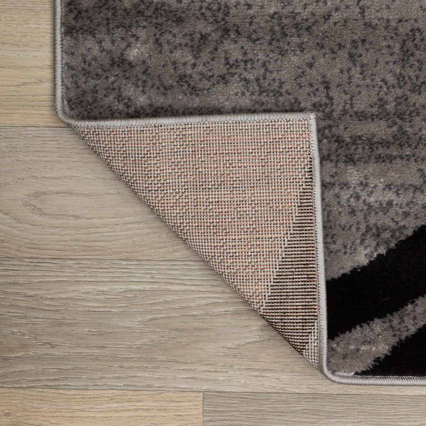 Rugshop Wavy Circles Design Square Rug, Non-Shedding Carpet for Living Room, Bedroom, or Dining Room, Gray, 6'6" x 6'6"