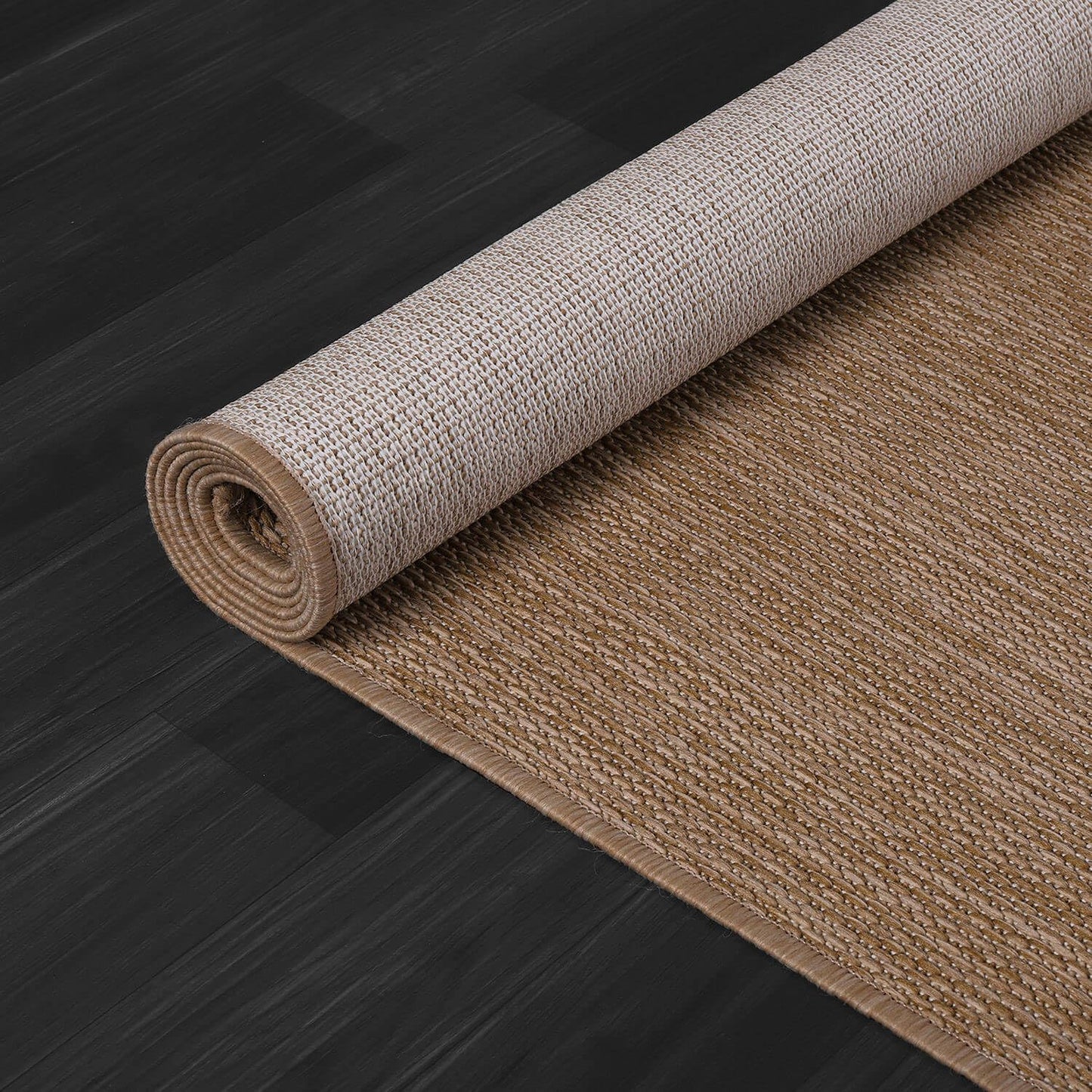 CAMILSON Outdoor Rug 5x7 Modern Area Rugs for Indoor and Outdoor Patios and Porches - Waterproof, Washable, Non-Shedding, Easy-to-Clean Outside Carpet (5 x 7, Solid - Jute)