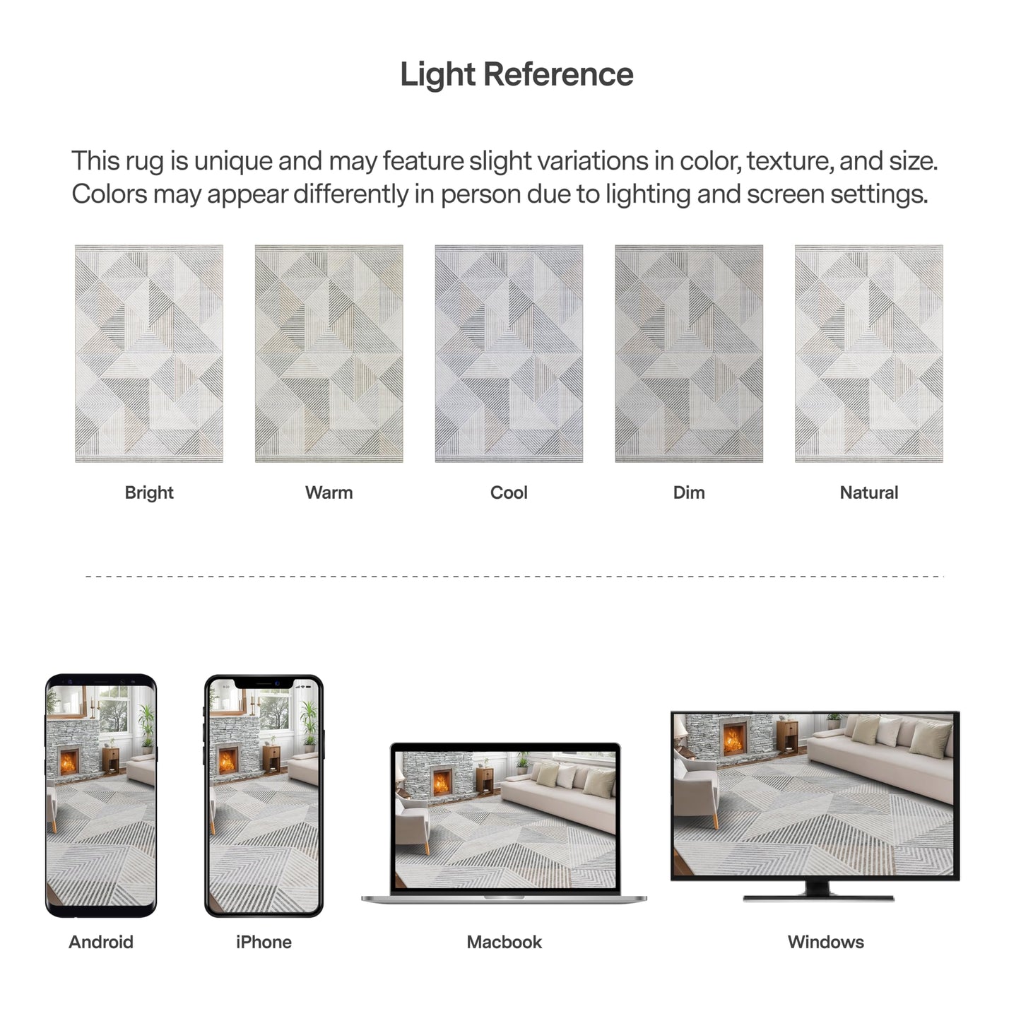 ReaLife Rugs Machine Washable Area Rug - Living Room Bedroom Bathroom Kitchen Entryway Office - Padded Low Pile Stain Resistant Premium - Modern Geometric Contemporary - Miles - Beige 5' x 7'