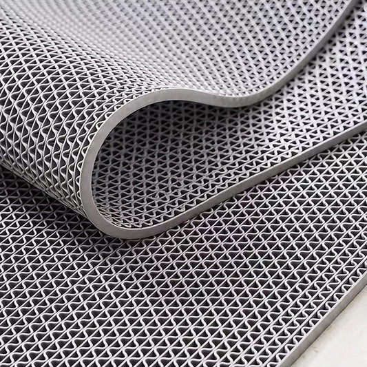 WochiTV Non Slip Drainage Mats PVC Pool Floor Mat 0.23'' Thick Outdoor Indoor Parking Space Mat for Bathroom Garage Basement Backyard Commercial Kitchen 3x3.3Ft, Grey