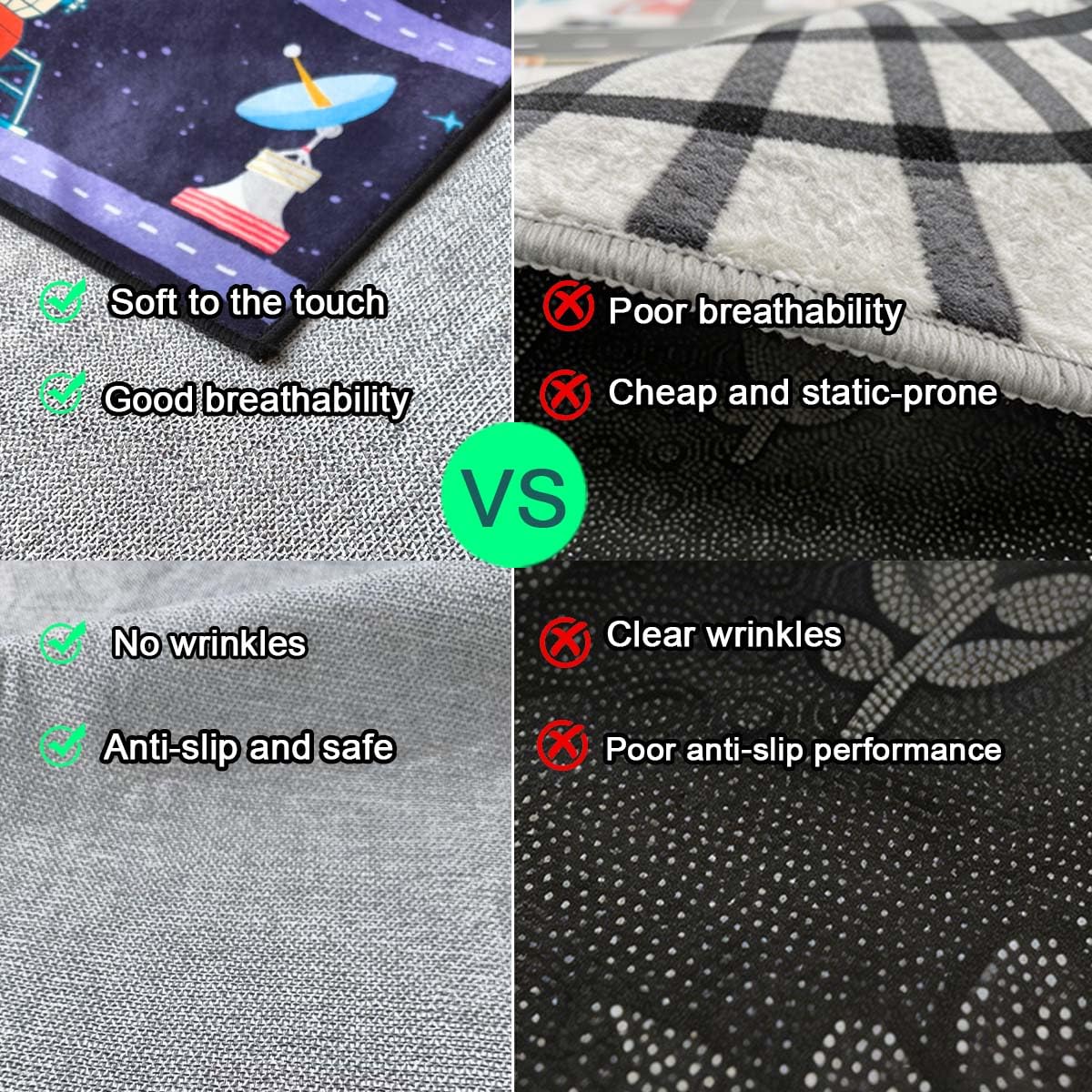 Pyrrhite Outer Space Kid Rug，Boys Car Rug for Kids Toy Cars Have Fun Safely, Non-Slip Educational City Road Rugs Carpets for Kid Room Bedroom（47×31 in