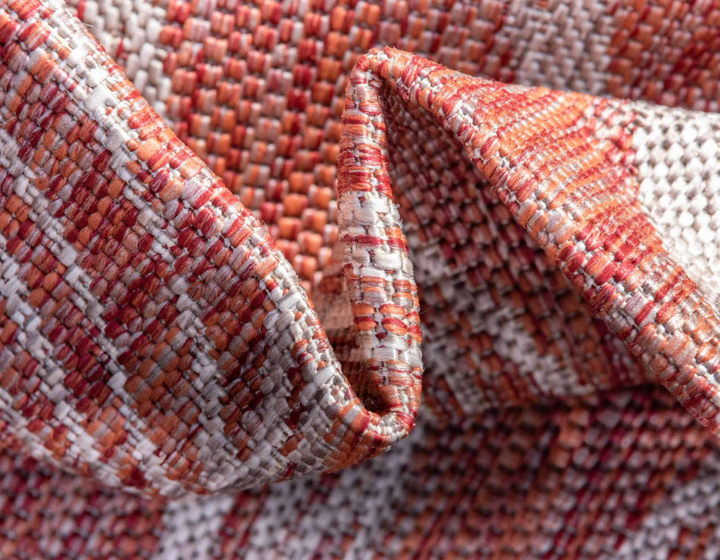 Unique Loom Outdoor Botanical Collection Area Rug - Leaf (8' x 11' 4" Rectangle, Rust Red/ Gray)