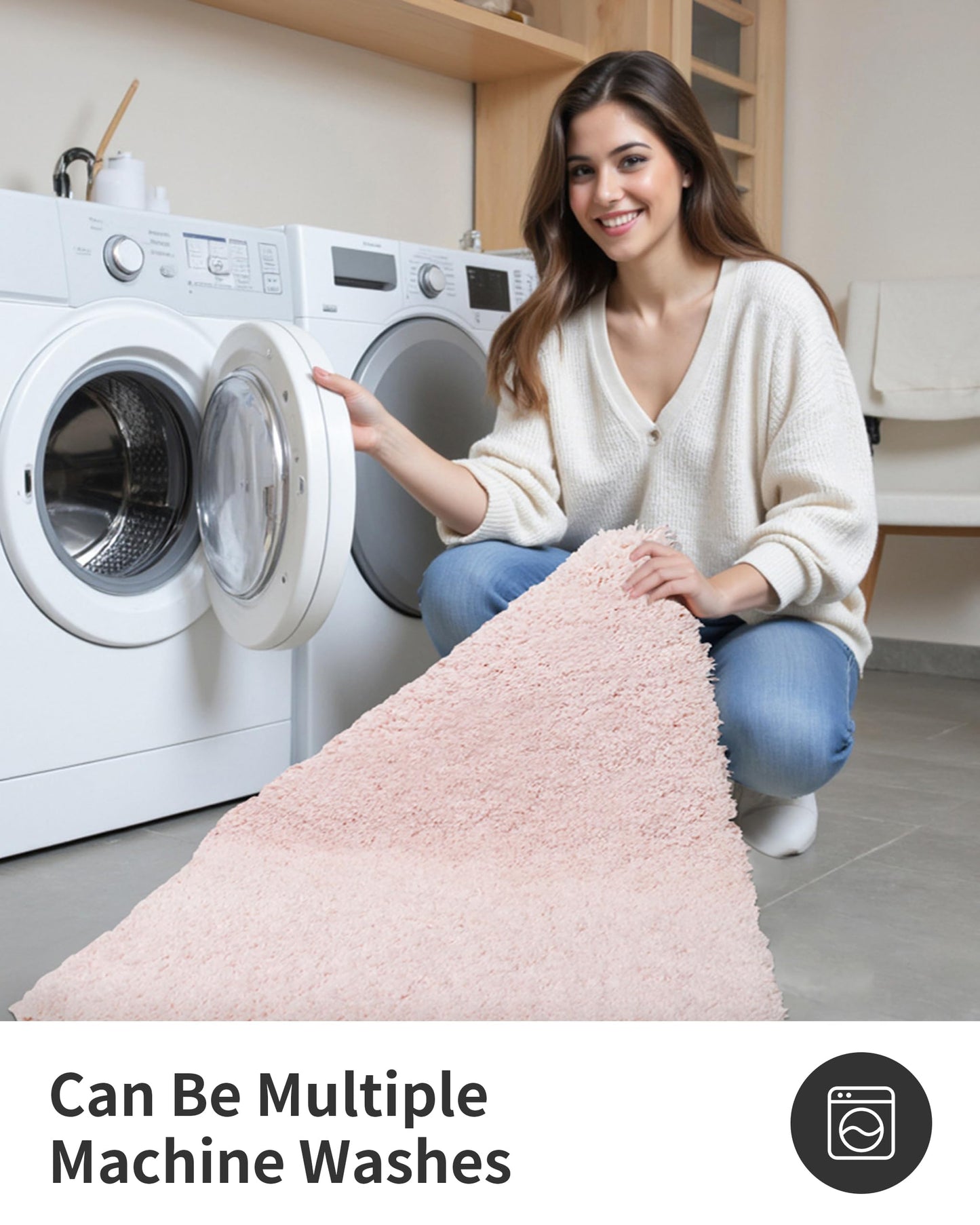 ILANGO Pink Bathroom Rugs 24" × 17" Non Slip & Super Absorbent Extra Thick Soft, Washable Bath Mat for Floor, Non Shedding Microfiber Plush Holiday Bath Rug with Rubber for Shower Sink