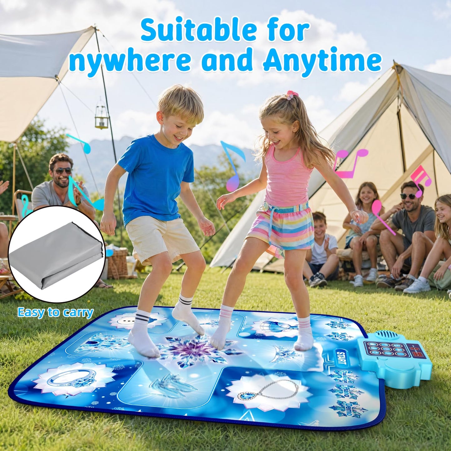 LZFYMXOK Dance Mat for Girls–Electronic Dance Game Toy Pad with 8 Challenge Levels, 3 Modes & LED Score Display, Frozen Toys for Girls Rhythm Step Play Mat, 2026 Birthday Gifts for Ages 3-12