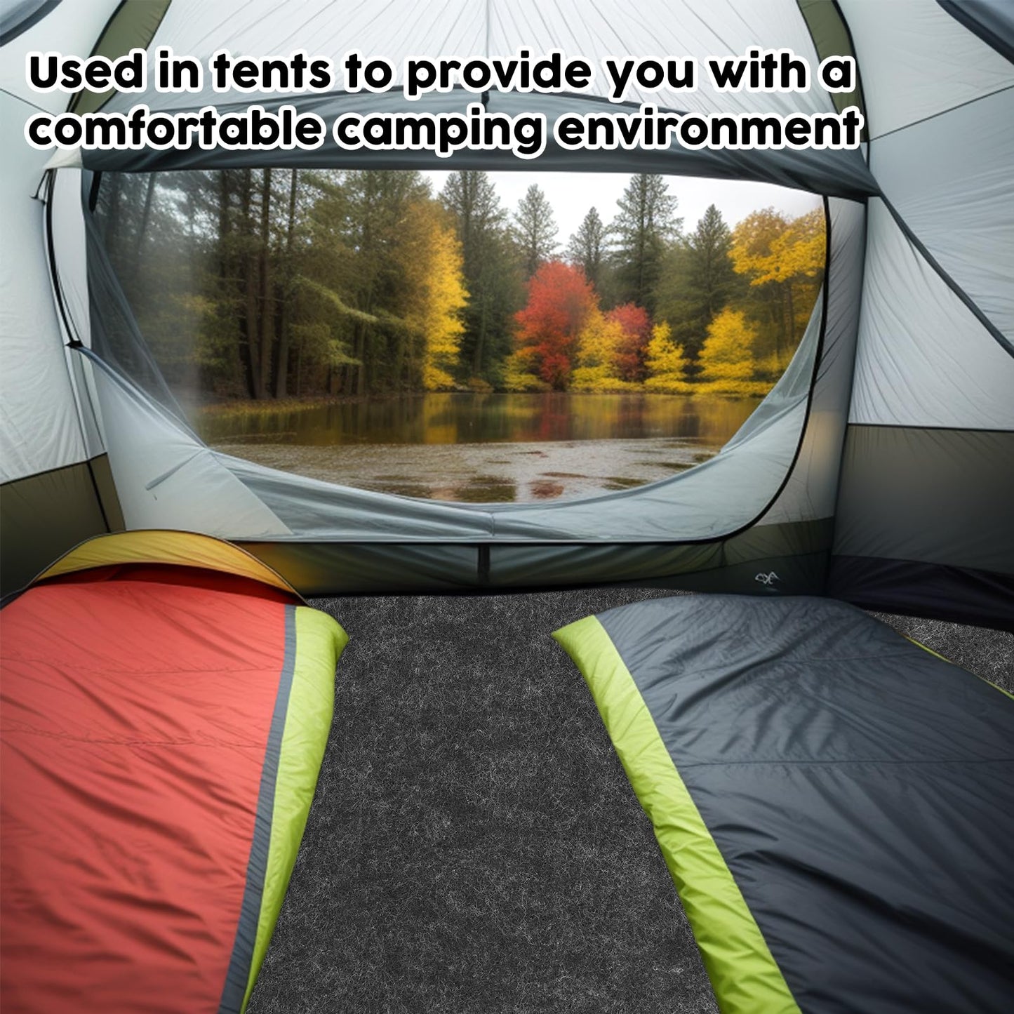 CIEOVO Camping Tent Carpet Mat, 6 x 6 Ft Waterproof Rug for Outdoor Use, Dark Gray