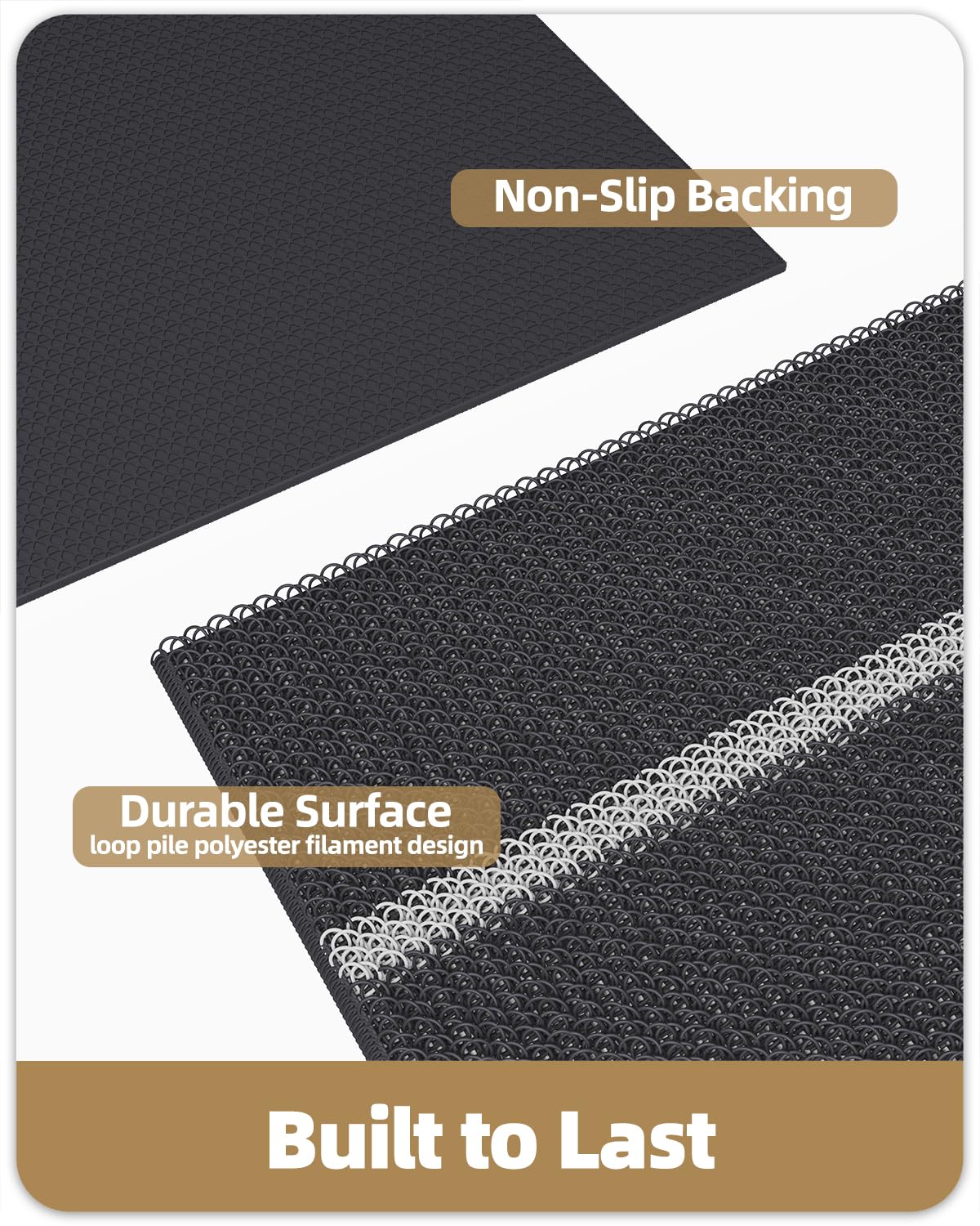 Color&Geometry Front Door Mat (1-Black, 24"x36")