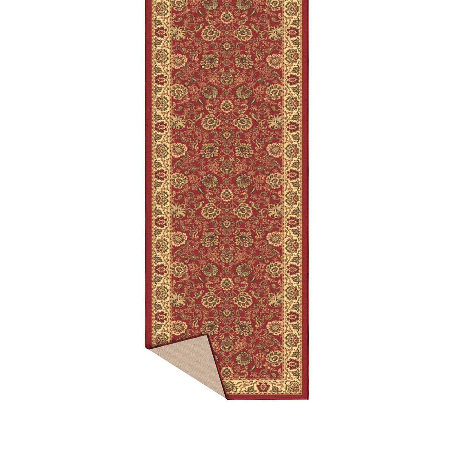 Ottomanson Front Door Mat – Non Slip Indoor Entryway Rug, Low Pile Stain Resistant Floor Mat for Mudroom & High Traffic Areas, 1'10.5" x 2', Red Oriental