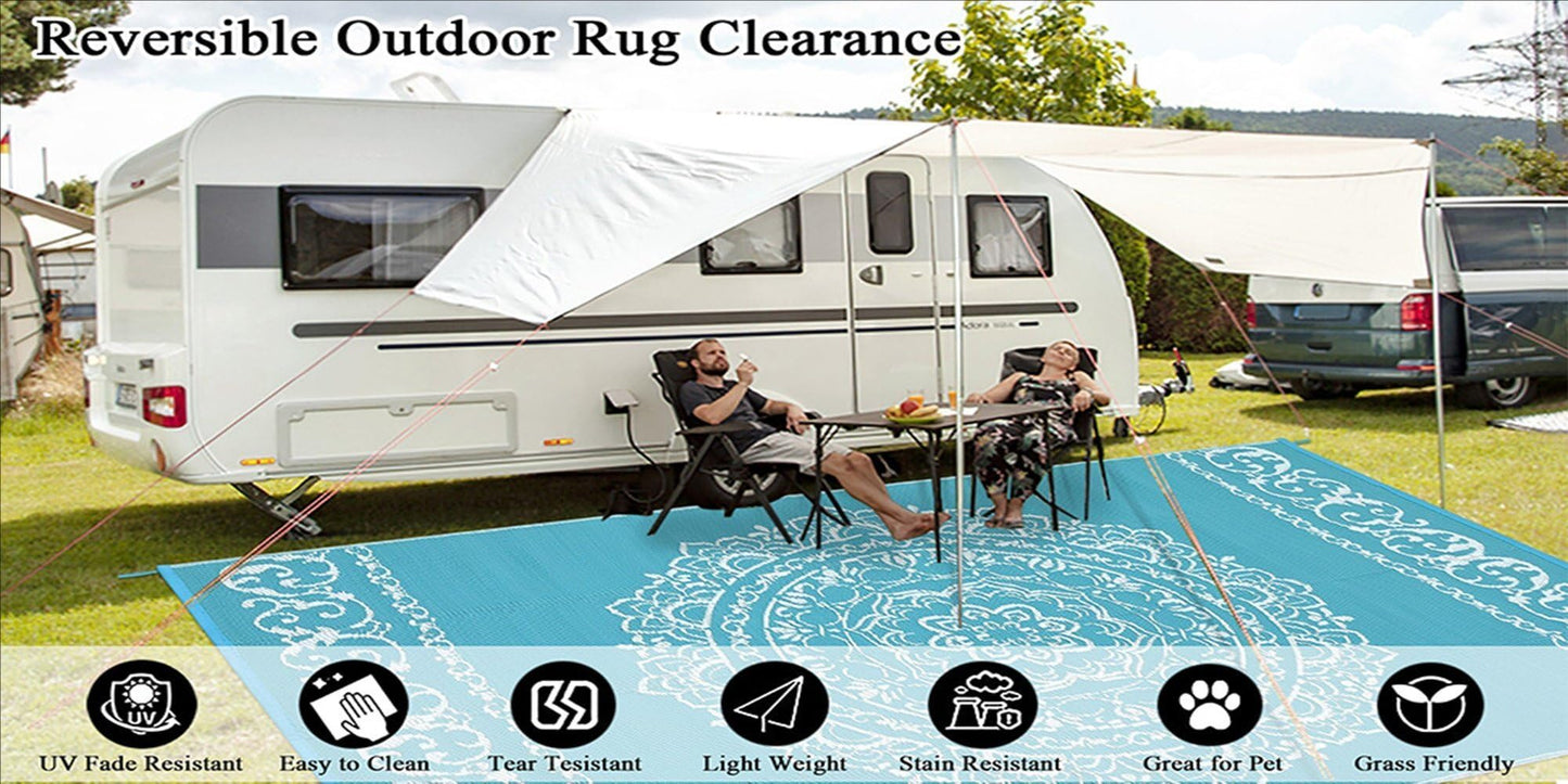 Rustic Stone Rock 5x7 Outdoor Patio Rug for Balcony Deck Garden Camping Pool RV Floor Carpets 3D Visual Illusion Home Deco Machine Washable Non Slip Waterproof Lightweight Low Pile Outside Rugs