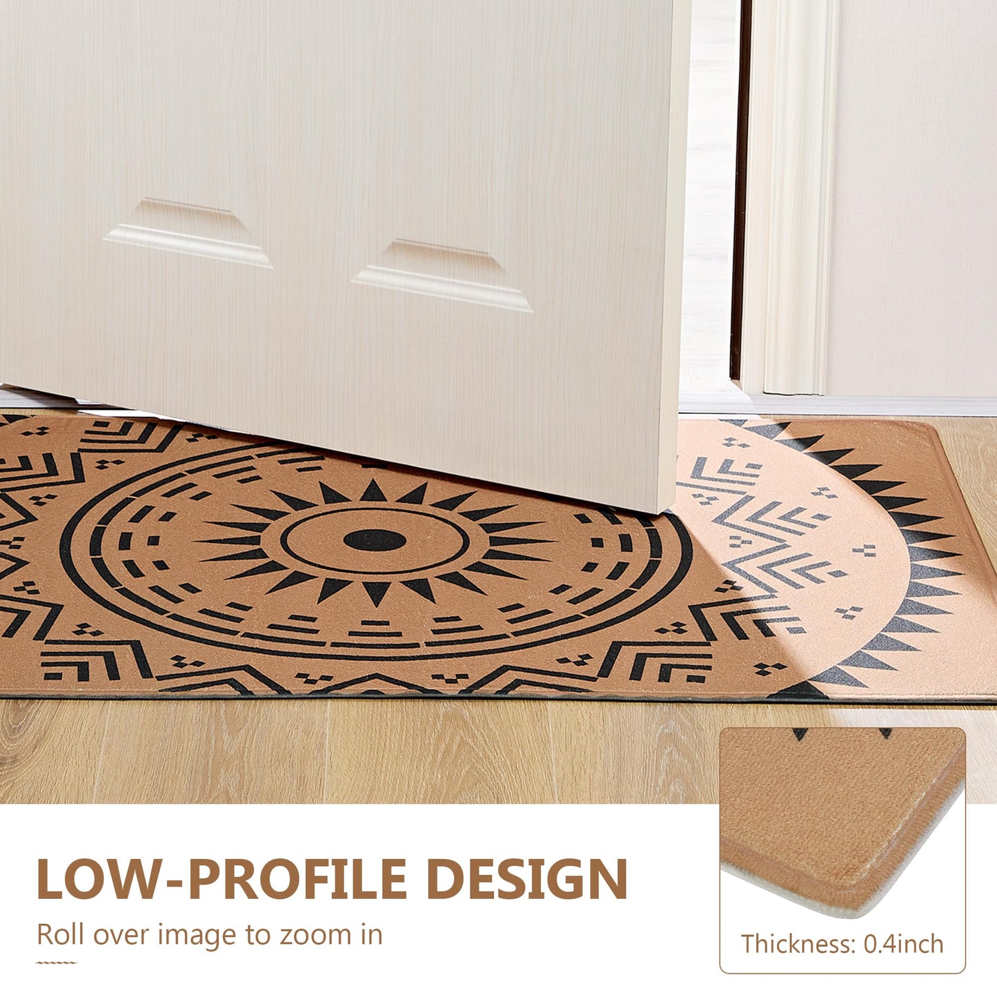 VECELO Front Door Mat Indoor Welcome Mat Outdoor, Absorbent Muddy Kitchen Rugs for Home Entrance Floor, Durable Entryway Rug, Non-Slip Rubber Backing Doormat, Easy Clean, Low Profile, 47"x32"