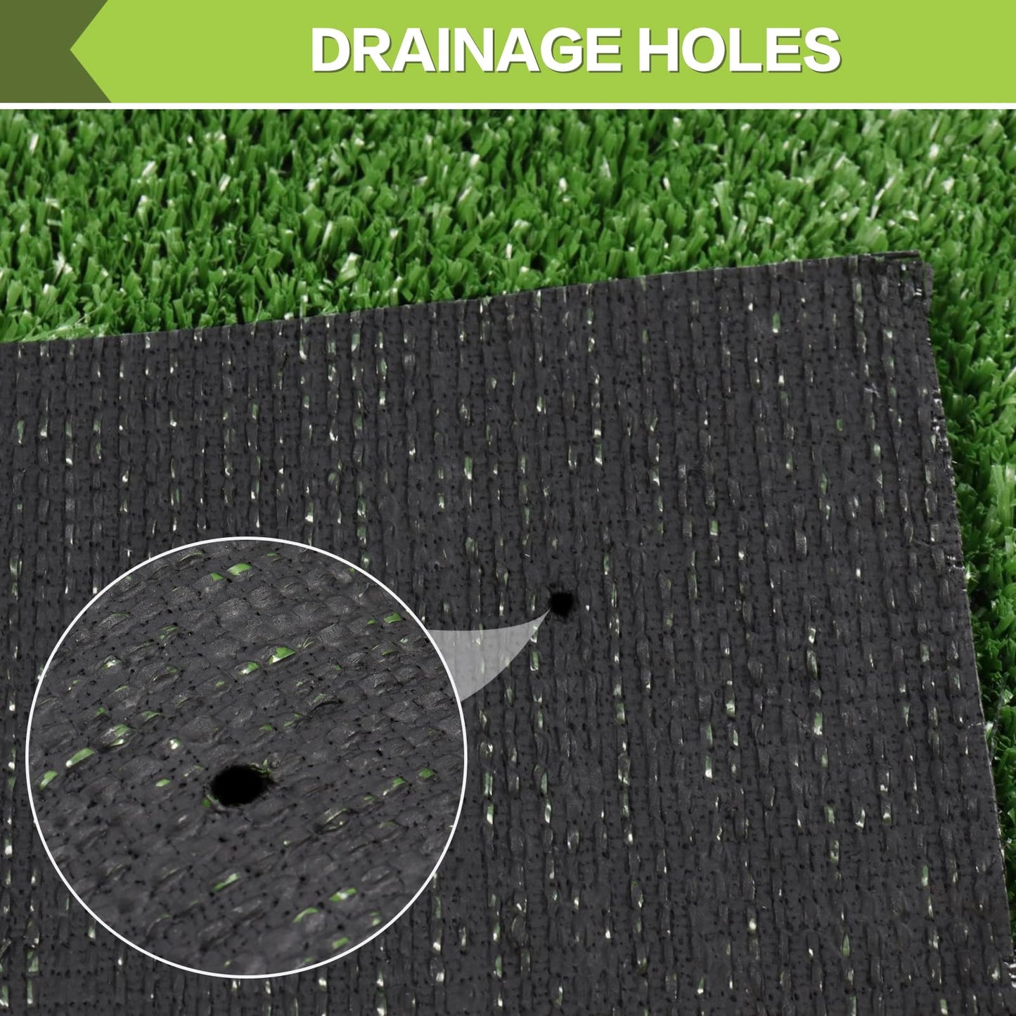 Artificial Grass Door Mat Lawn Pet Turf 6' x 10', Synthetic Faux Grass Carpet with Drainage Holes, 0.4" Pile, Customized Fake Turf Rug for Entryway Garden Backyard Patio Balcony