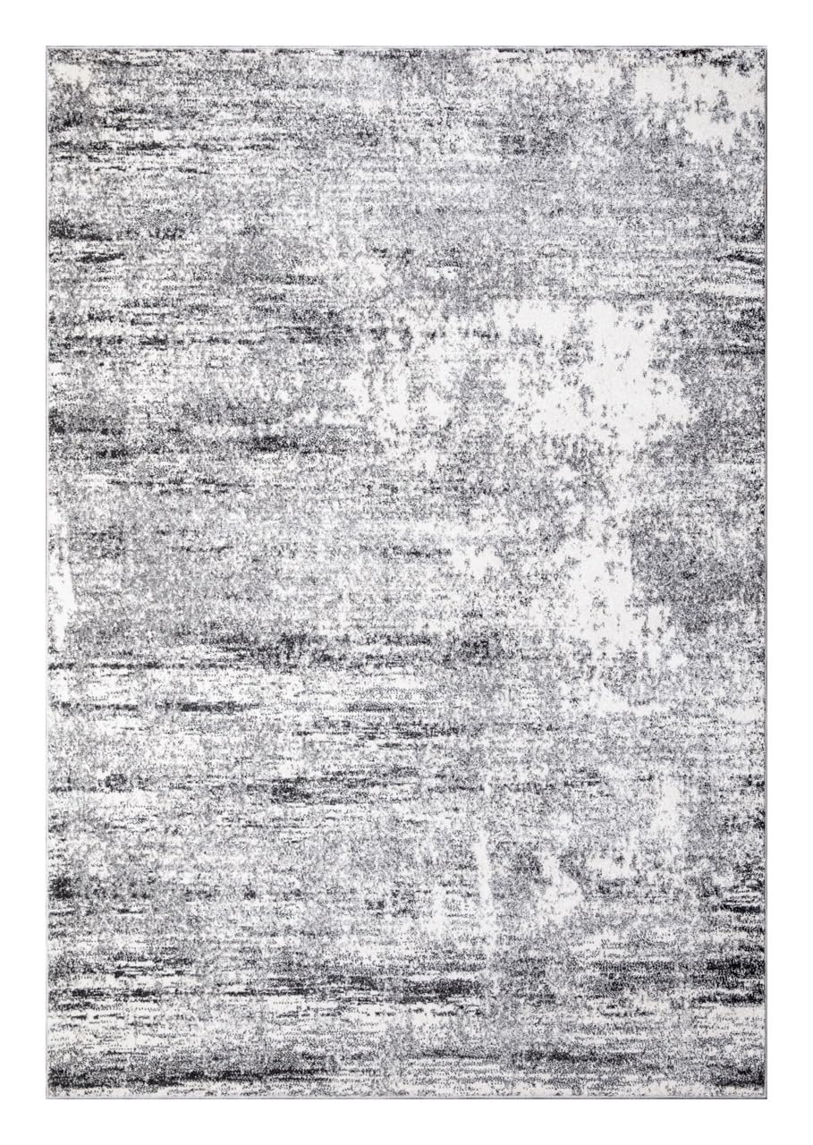Keen Home Design Area Rugs - Non-Shedding, Thick Pile Abstract Rugs for Kitchen, Living Room, Bedroom, Dining Room, Entryway (Abstract Cream/Grey, 7'3" x 10'2")