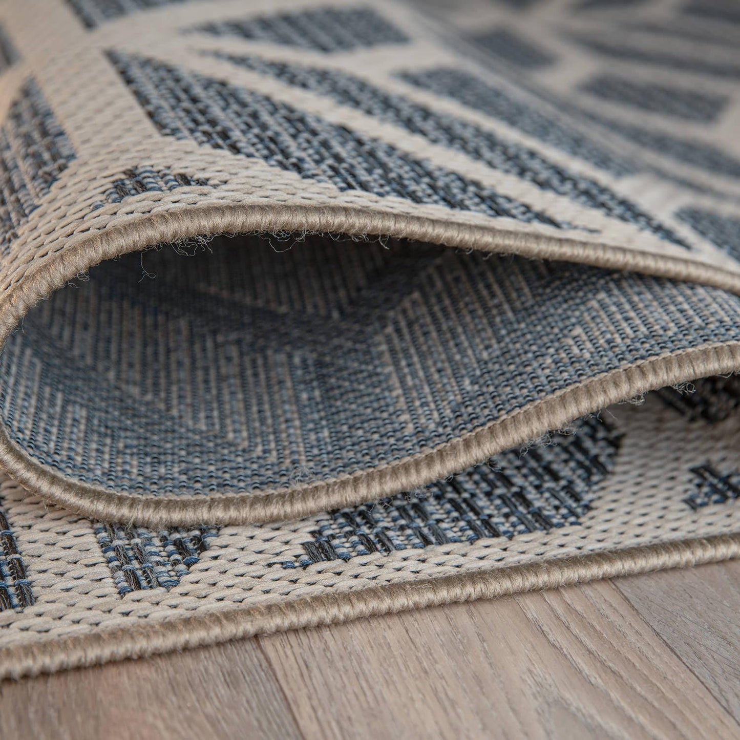 Rugshop Blue Contemporary Geometric Indoor/Outdoor Area Rug — Hose Washable for Living Room, Dining Room and Office, 9' x 12'