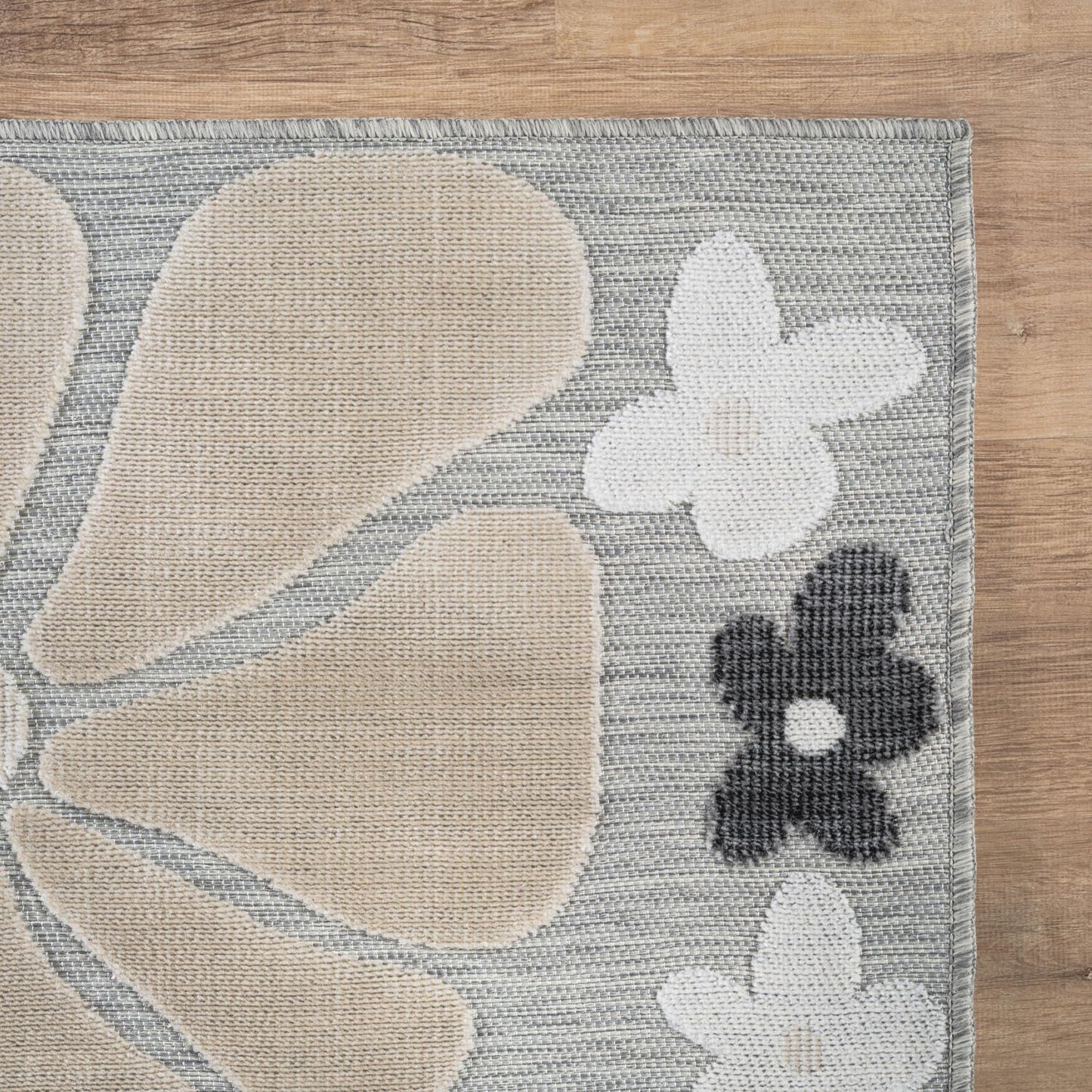 Beverly Rug Outdoor Rug 5x7 Modern Floral Tropical Area Rugs for Outdoor and Indoor Patio Easy to Clean Non Shedding Living Room Porch Garden Washable Outside Carpet (5 x 7 Beige)