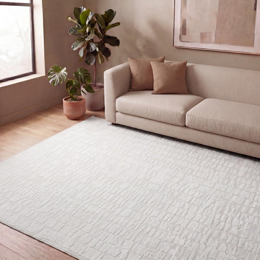 Revival Rugs Reverb 8'x10' Area Rugs for Living Room Bedroom Dining Room - Washable, Oeko-TEX Certified, Modern, Ivory