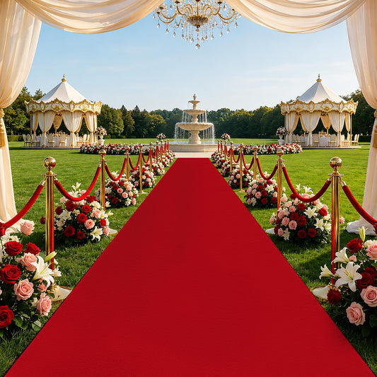 Red Carpet Runner Rug for Party and Event, Non-Slip TPR Rubber Backed Aisle Runway red Rug for Step, Proposal & Wedding Christmas Thanksgiving Decorations, Runway Rug for Prom(3 x 15ft, 450 GSM)