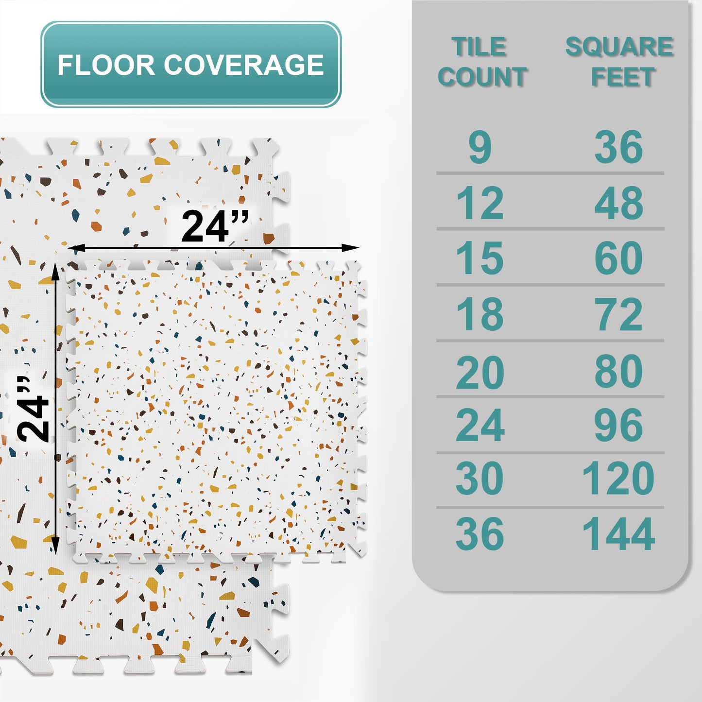 Sorbus 48 Sq. Ft. Wood Grain Floor Tiles Foam Mat EVA Interlocking Mats Tile 3/8-Inch Thick Flooring Wood Puzzle Exercise Mats w/Borders - Home Playroom Basement, Apartment, Trade Show, Baby, Dance