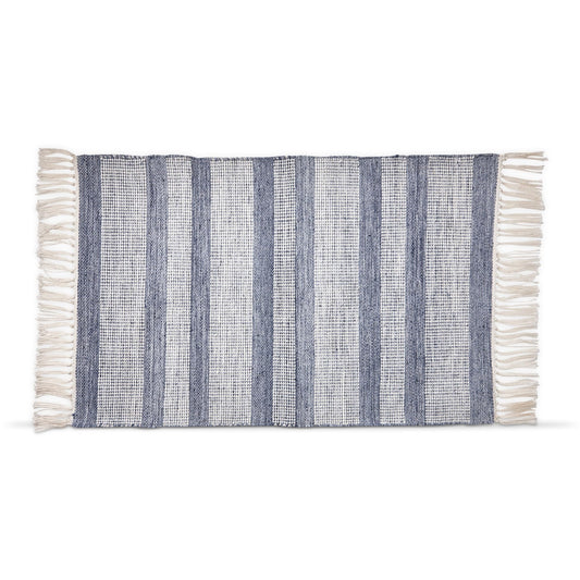 tag Augustine Stripe Recycled Woven Rug Blue Multi Accent Rug Machine Washable 19x36x24 Inches 2'x3' Blue