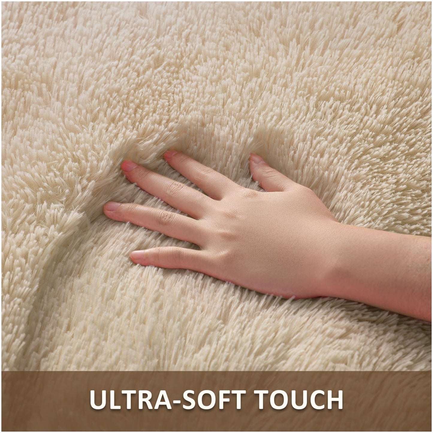 Ophanie Beige Rugs for Bedroom Living Room, Fluffy Fuzzy Furry Carpet, Plush Soft Shaggy Bedside Indoor Floor 4x6 Area Rug for Kids Girls Boys Baby Teen Dorm Nursery Home Decor Aesthetic