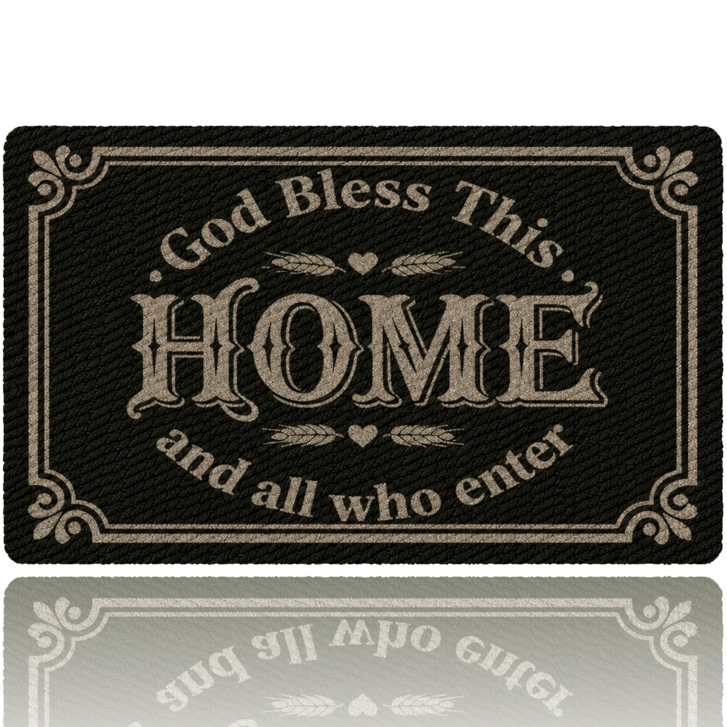 DIDIDOUDOU May God Bless This Home and All Who Enter Christian Doormat Black Non-Slip Mat for High Traffic Areas Perfect Home Decor for Porch 30"(W) X 17"(L) House Warming Gift