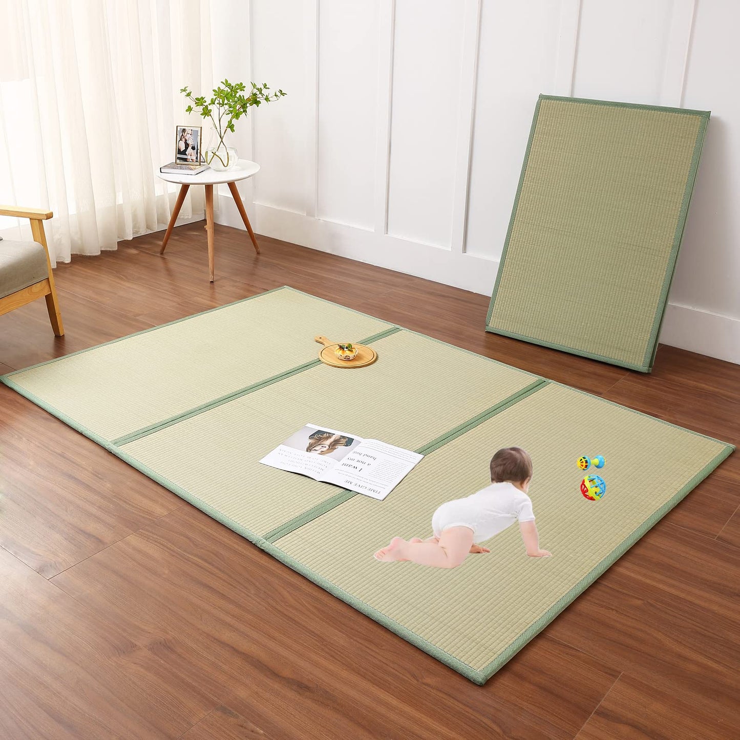 KITBRHOME Natural Igusa Rush Grass Floor Tatami Mat,Twin, 79" x 39" x 0.5"