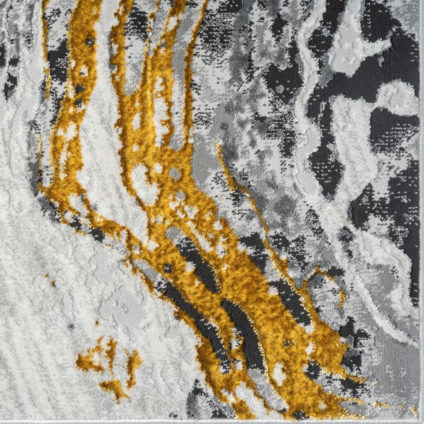 LUXE WEAVERS Marble Swirl Gold 2x3 Area Rug