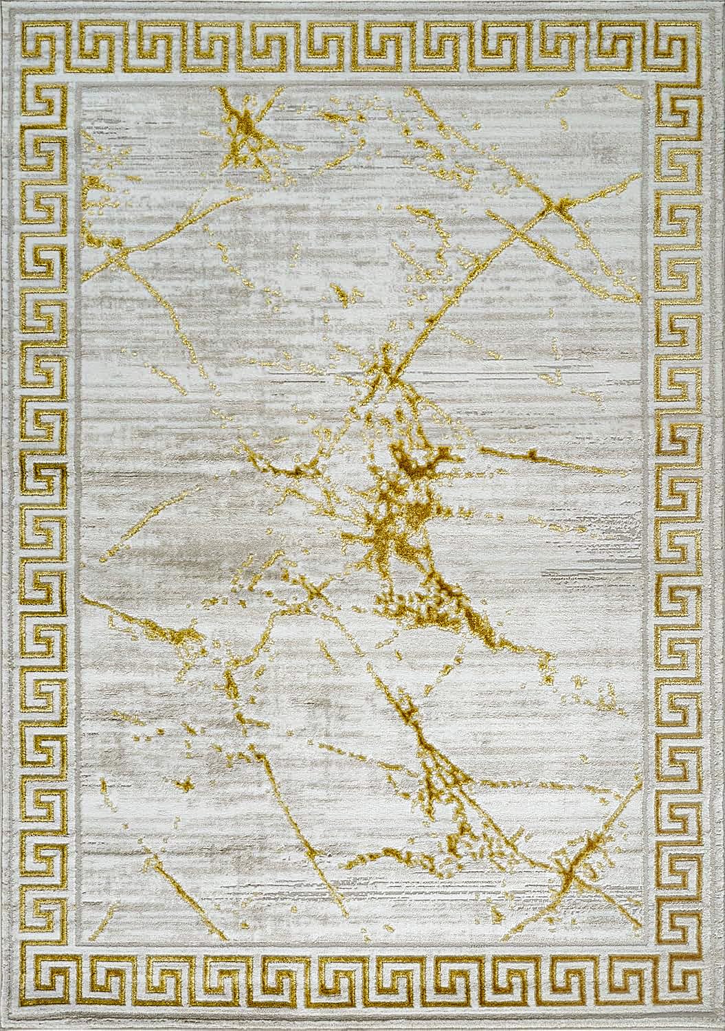 GLORY RUGS Area Rugs Marble 5X7 Cream Gold Carpet Modern Abstract Rug Living Room Dining Bedroom Rug
