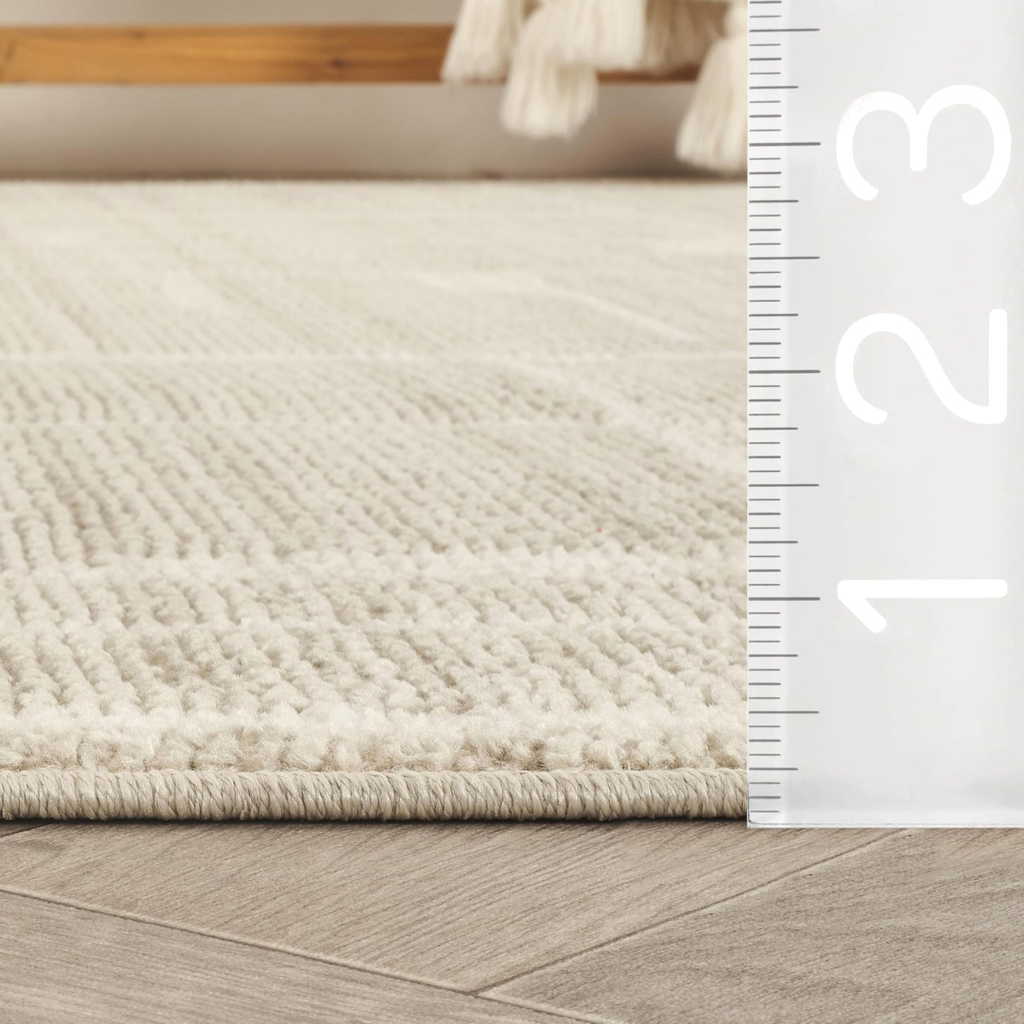 Abani Evelyn Collection Beige Area Rug - 7'9" x 10' - Grid Fade Pattern, Non-Shedding - Easy to Clean, Durable for Living Rooms, Dining Rooms & Family Rooms, Pet & Kid Friendly