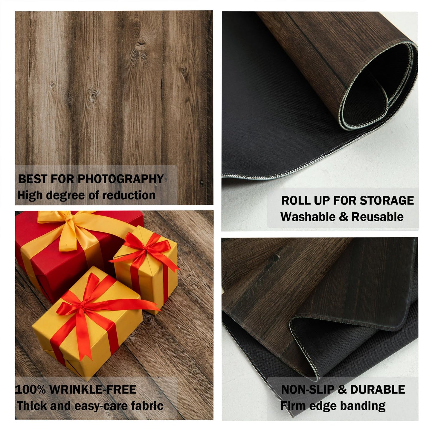 Kate Photography Floor Mat Retro Brown Wood Floor Backdrop Rubber Flooring Mat for Photographers Studio Props 5x4ft